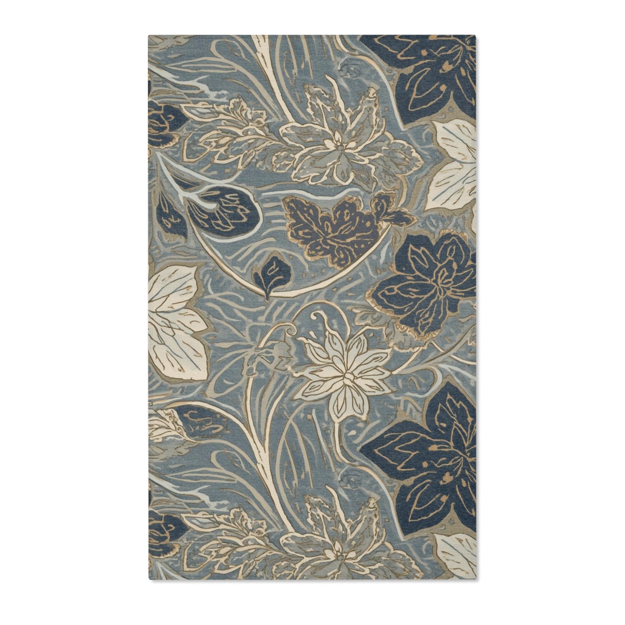 Floral Area Rug Non Slip Vintage Style Carpet Living Room - Rosetta Creative Boutique